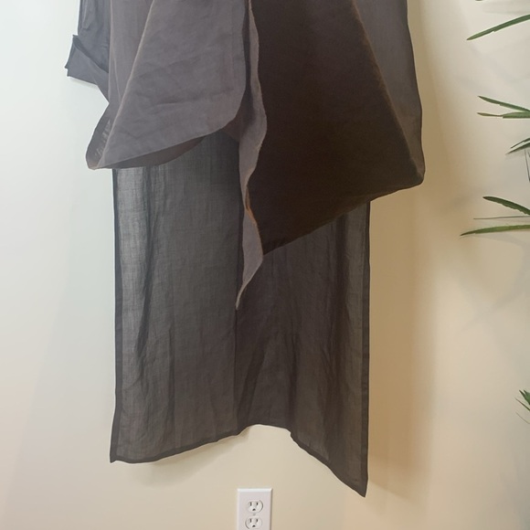 DUŠAN Brown 100% Bamboo Lightweight Oversized Made In Italy Maxi Shirt Dress L - Picture 14 of 15